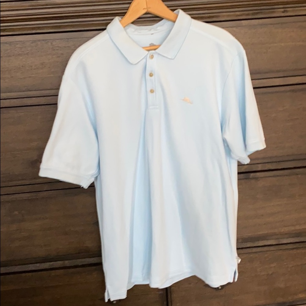 Tommy Bahama Light Blue Polo shirt. L